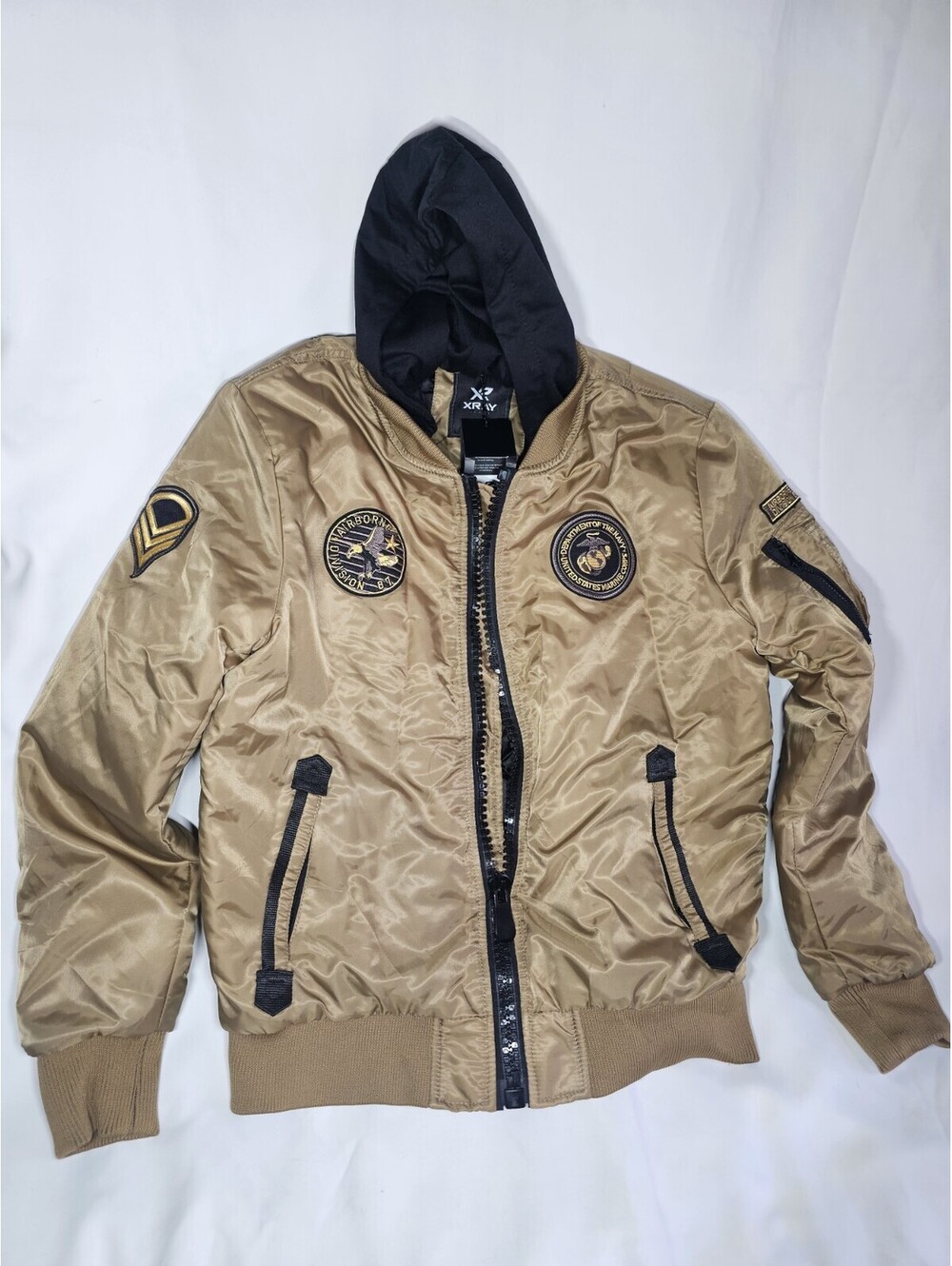 NWT XRAY Jeans Men's XL Top Gun Bomber Jacket with Hoodie